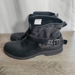 North Face Ballard Womens Pull On Boot Black Leather Size 10